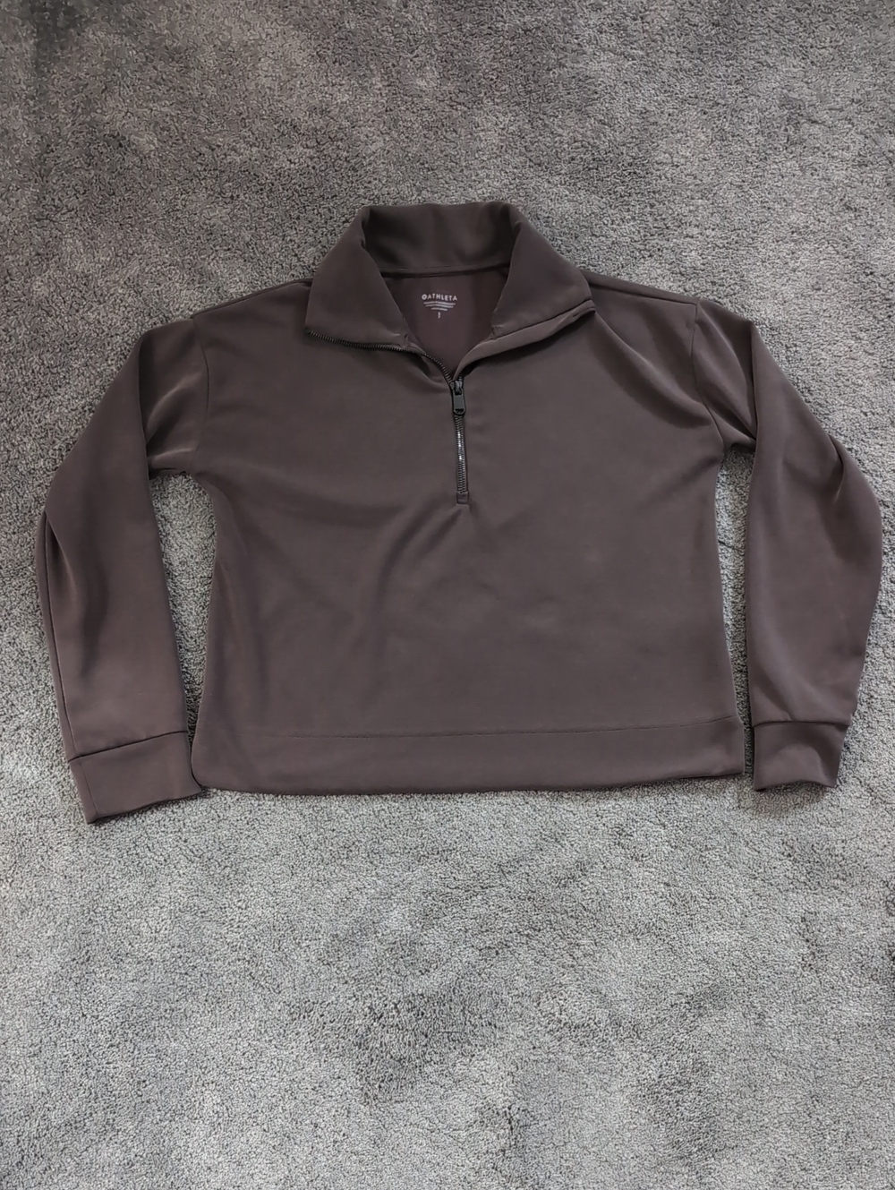 Athleta Zip-Front Pullover Sweater - Chocolate Brown